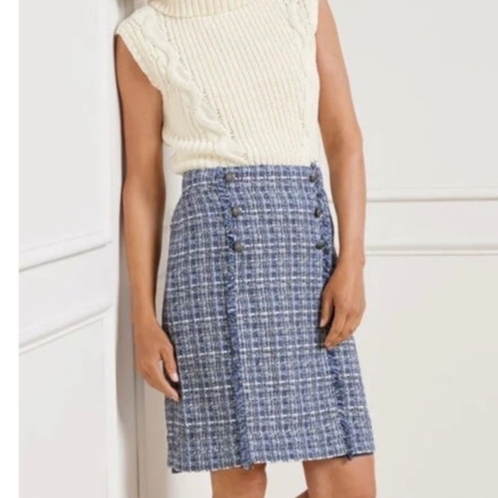 Talbot's Blue Tweed A-line Skirt NWT